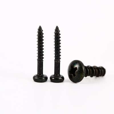 Factory price  wholesale M3 black round head self tapping screws chicago screw and nut