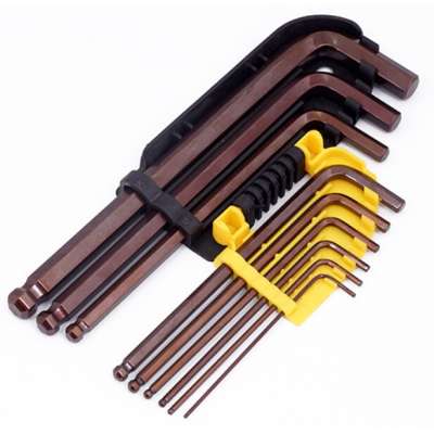 China manufacturer wholesale stainless steel hexagon wrenches SS ball head hexagon wreches electroplate CR-V hex screw key