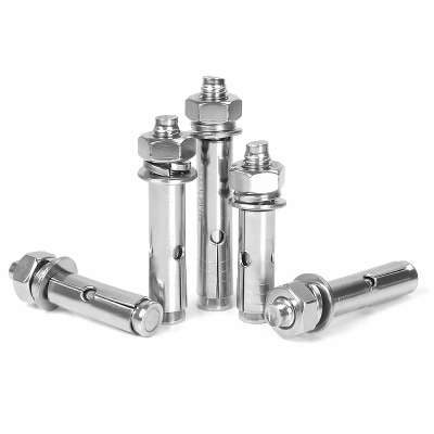 Free Sample Stainless steel Expansion Screw Through Bolt and Nuts Hex Concrete Wall Hardware Fixing Anchors Bolt