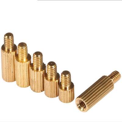 Factory wholesale H59 copper single head M2 M3 knurled copper column brass rivet standoffs