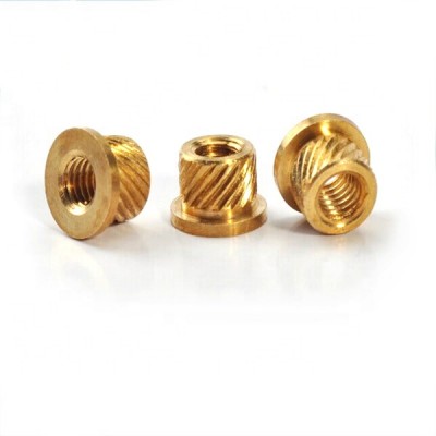 China Wholesale Customized High Precision Brass Flange Nut Copper Insert Screw Cap