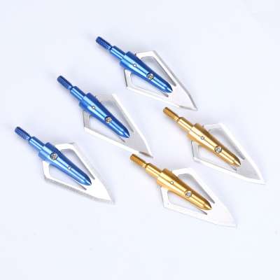 Hunting Arrow Broadheads 100grain Arrowhead blades Arrow Tips Point for Compound Bow Silver Arrow Tip Screw